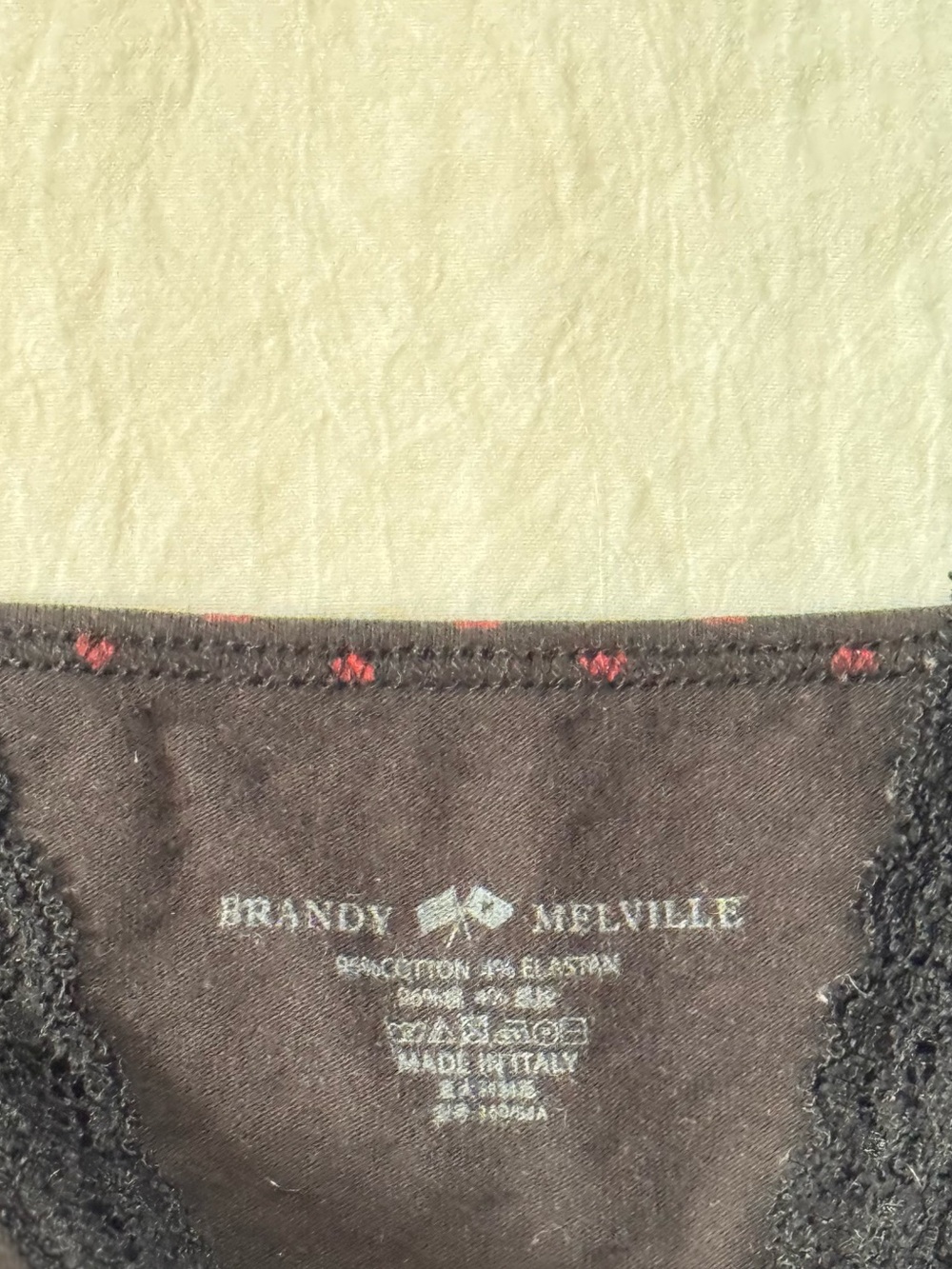 Brandy Melville Black Lace Cami with Tiny Red Hearts - Picture 2 of 3